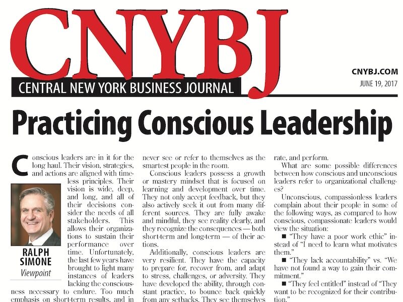 Image Of Viewpoint Article; Practicing Conscious Leadership