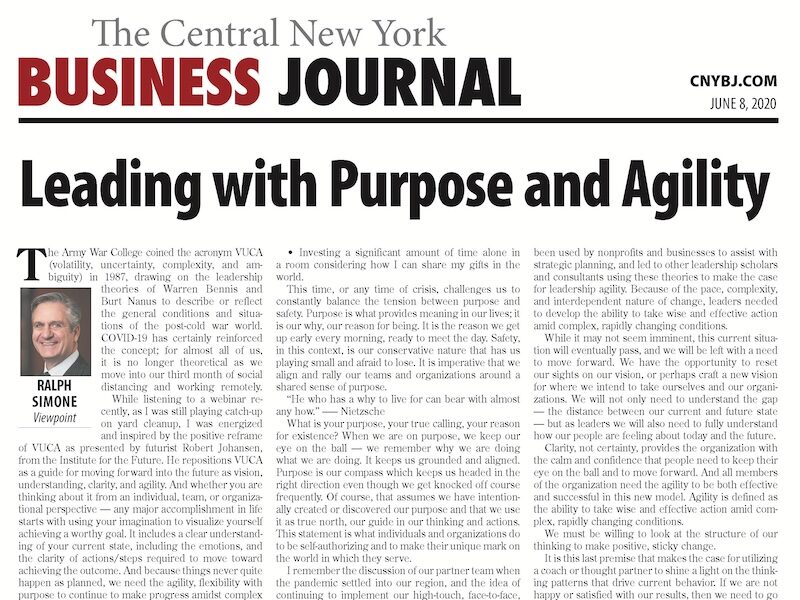 Image Of Viewpoint Article; Leading With Purpose And Agility