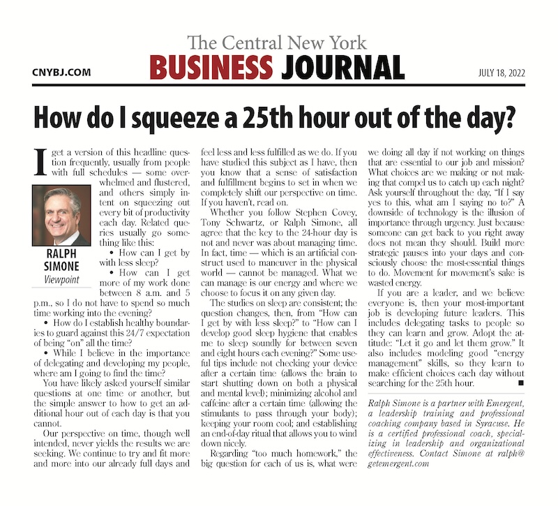 Image of Viewpoint Article - How do I squeeze a 25th hour out of the day?