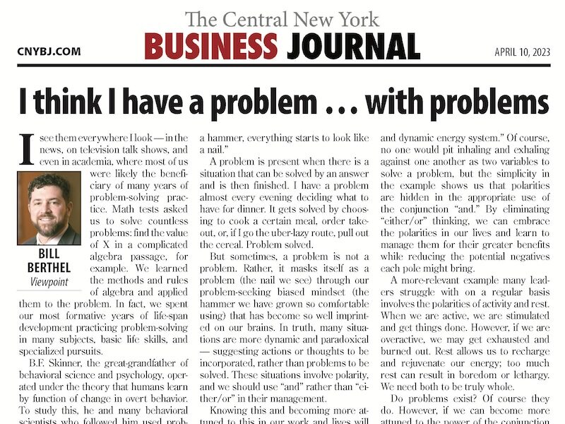 Image Of Viewpoint Article; I Think I Have A Problem … With Problems.