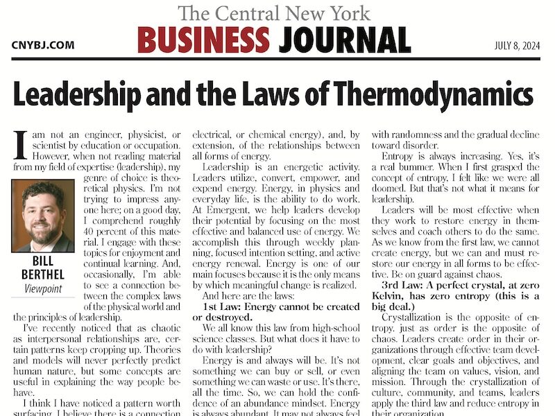 Leadership And The Laws Of Thermodynamics