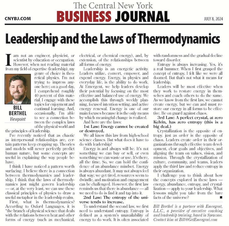 Leadership and The Laws of Thermodynamics
